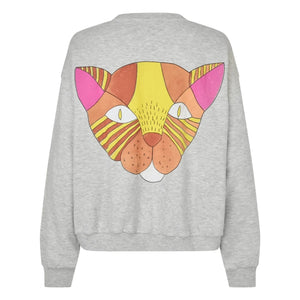 Lollys Laundry - Sweatshirt Katze Sydney Baumwolle | Grau