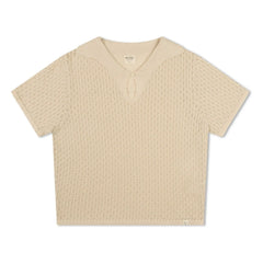 Matona - Pointelle-Poloshirt aus Bio-Baumwolle | Creme