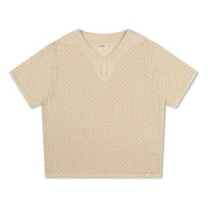 Matona - Pointelle-Poloshirt aus Bio-Baumwolle | Creme
