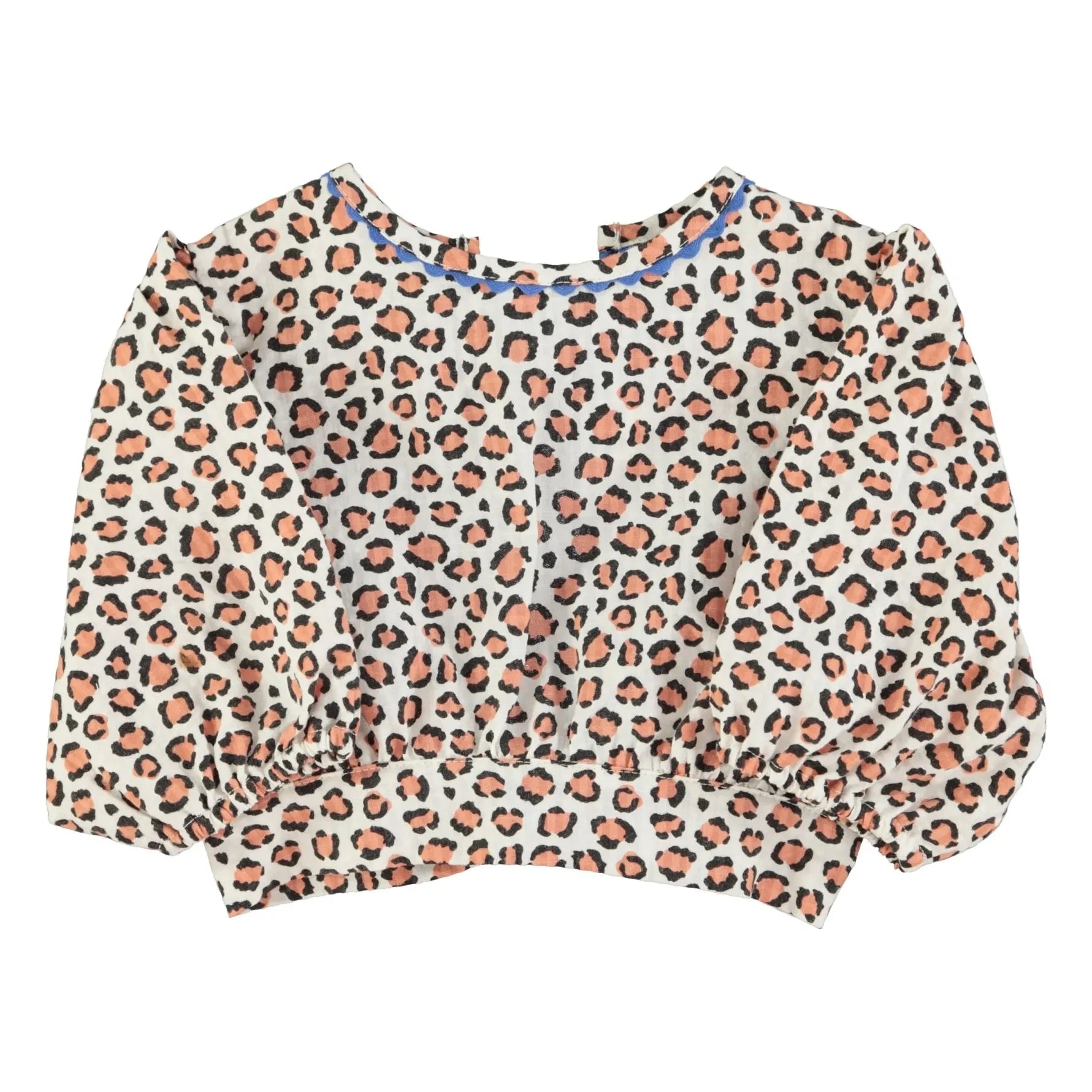 Piupiuchick - Bio-Baumwoll-Crop-Bluse mit Leopardenmuster | Ecru