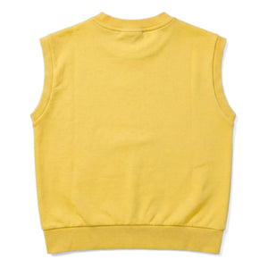 Hundred Pieces - Inaya Blumenmuster Bio-Baumwoll ärmelloses Sweatshirt | Blassgelb