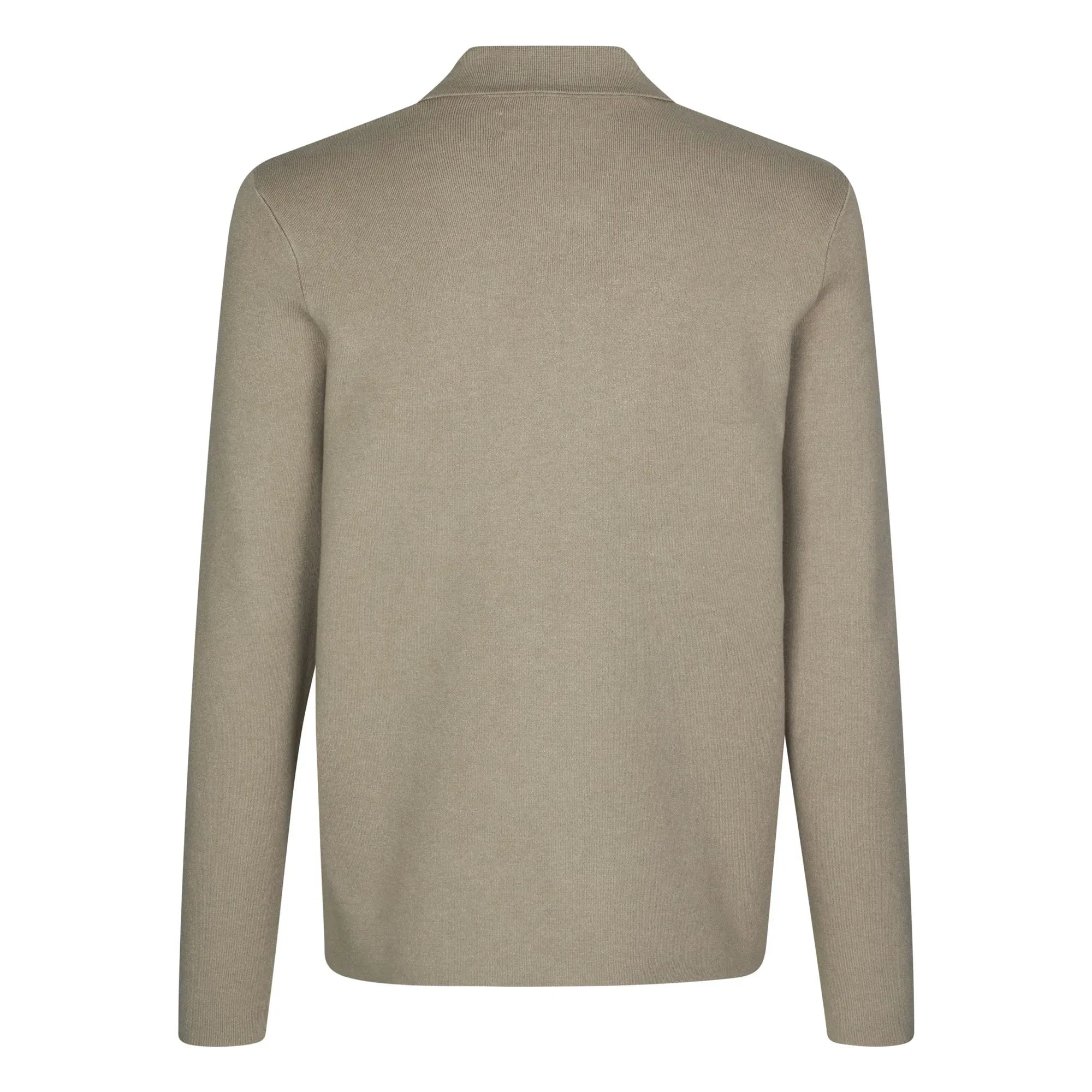 Samsoe Samsoe - Guna Langarm-Polohemd mit halbem Reißverschluss | Beige