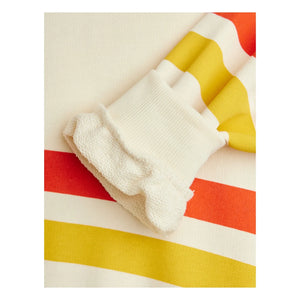 Mini Rodini - Gestreiftes Bären-Sweatshirt Bio-Baumwolle | Ecru