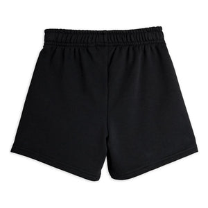 Mini Rodini - Sweatshirt-Shorts aus Bio-Baumwolle mit Kontrastpaspel | Schwarz