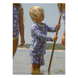 My First Cantê - T-Shirt mit Blumenmuster und UV-Schutz | Blau