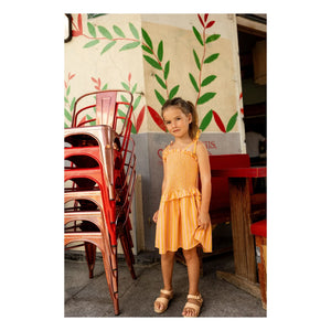 Louis Louise - Gestreiftes Eden Rüschenkleid | Orange