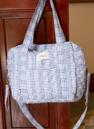 Editions Aimable - Suzanne Wickeltasche | Blaues Vichy Baumwolle