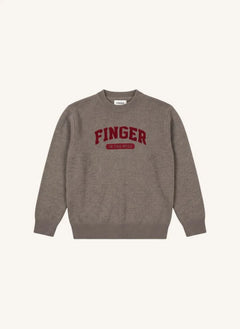 Finger in der Nase - Mathis Merino Wollpullover | Hellgrau meliert