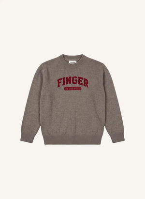 Finger in der Nase - Mathis Merino Wollpullover | Hellgrau meliert