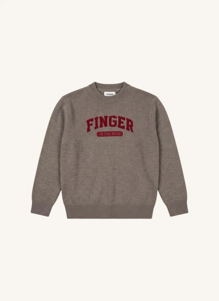 Finger in der Nase - Mathis Merino Wollpullover | Hellgrau meliert