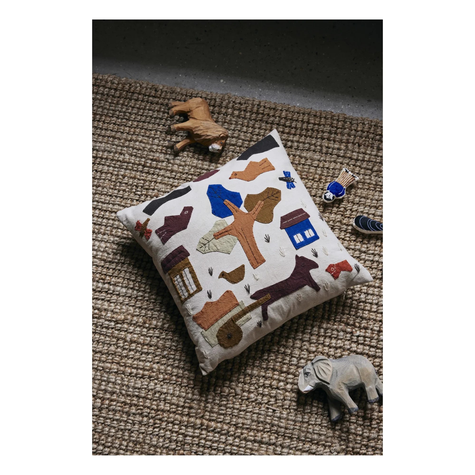 Ferm Living Kids – Kissen Village | Gebrochenes Weiß
