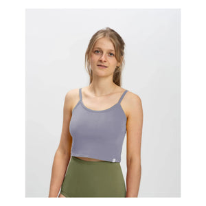 Matona - Bio-Baumwolle Crop Top | Grau-blau