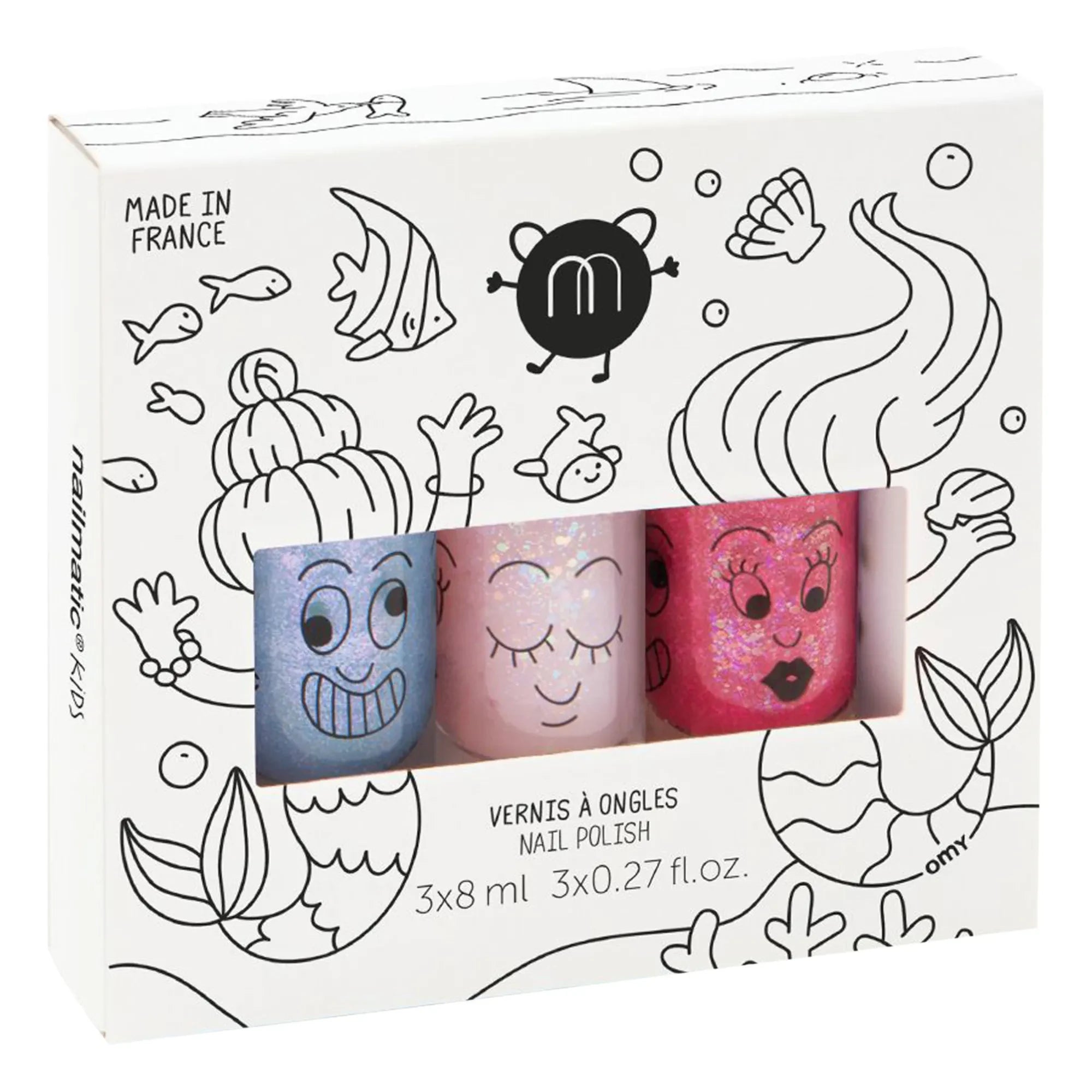 Nailmatic Kids - 3er Meerjungfrau Nagellack Set - Merlin, Polly und Sissi