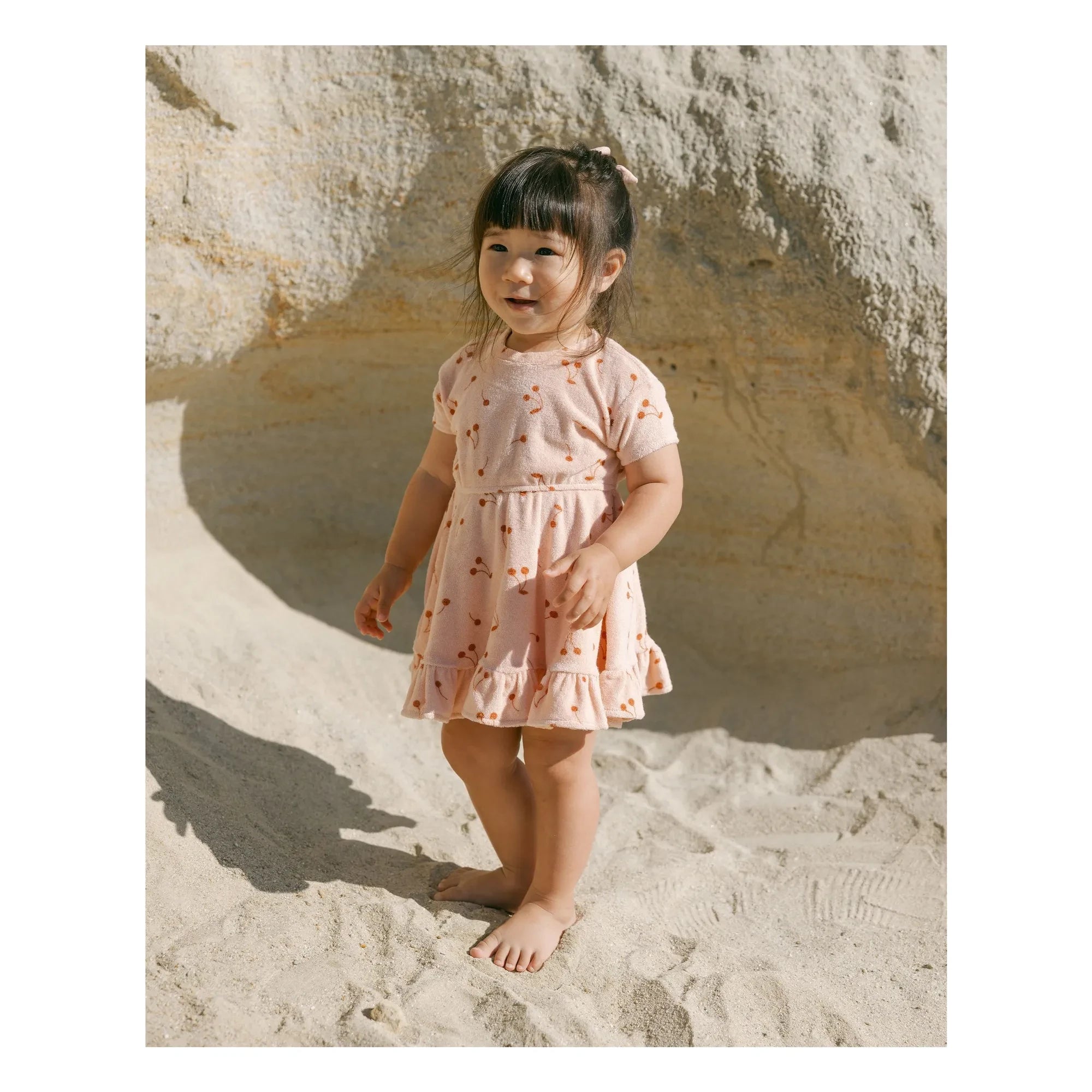 Quincy Mae - Frottee Kleid | Hellrosa