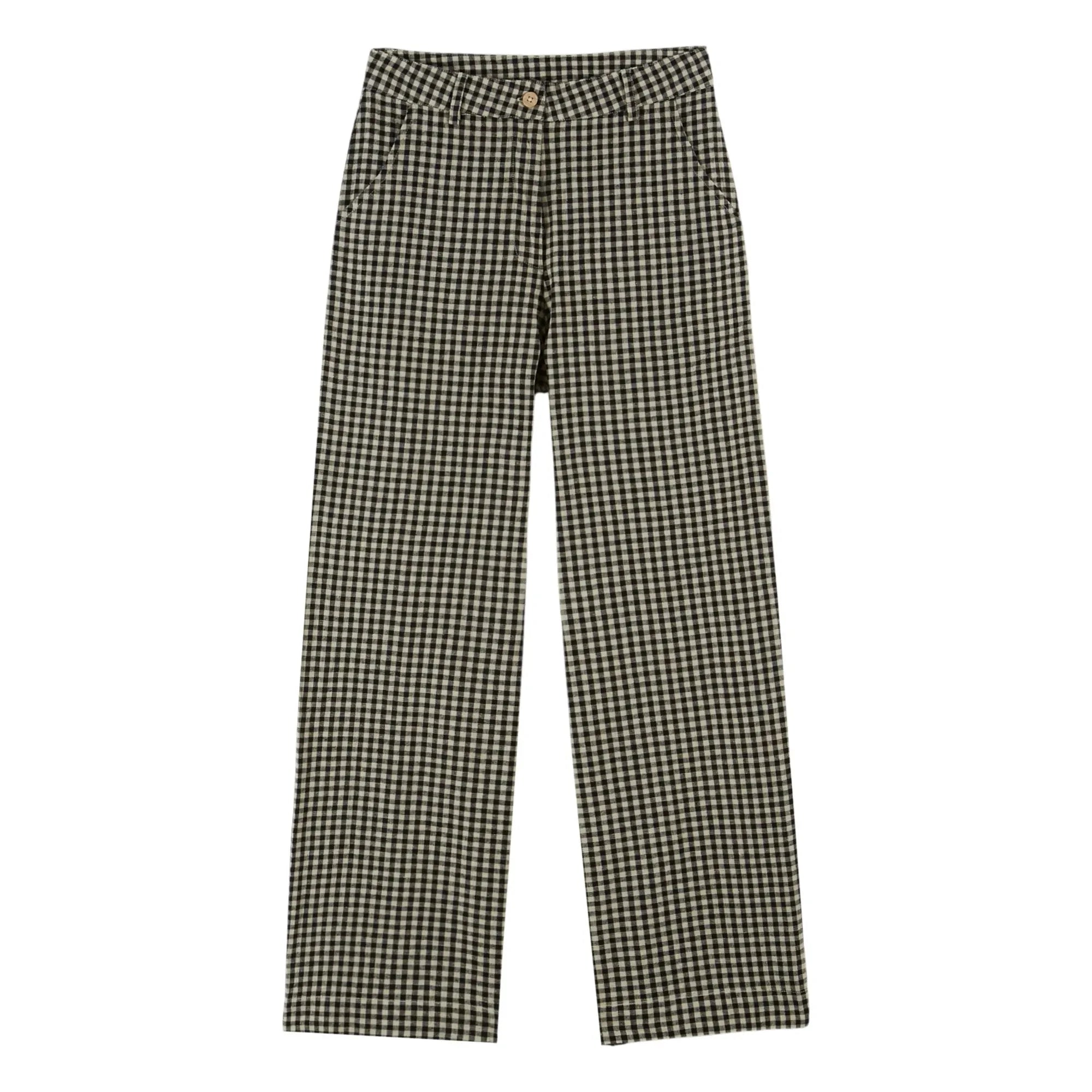 Emile et Ida – Baumwollhose Vichy-Karo | Schwarz