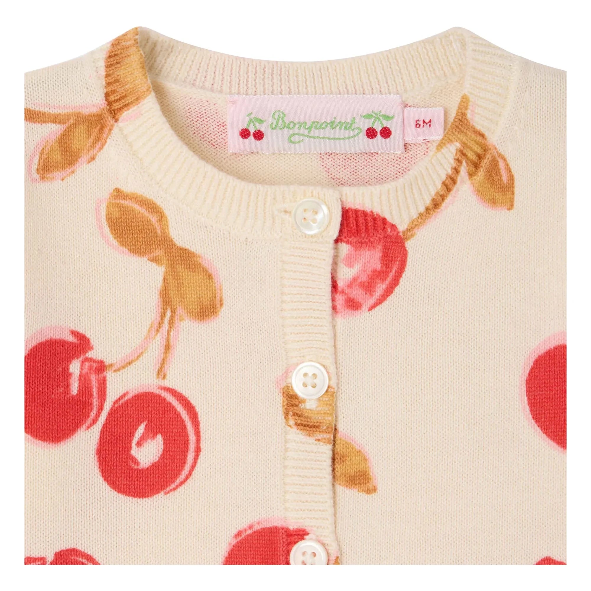 Bonpoint - Strickjacke Teyana Kirschen Bio-Baumwolle | Rot