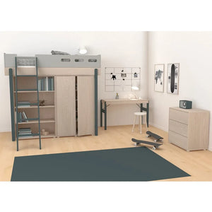 Flexa – Popsicle Hochbett mit schräger Leiter 90x200cm | Grün