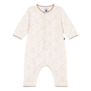 Petit Bateau - Strampler aus Bio-Baumwolle mit Ajourmuster PB | Ecru