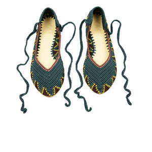 Kashura - High Seaweed Blaue Ballerinas | Pfauenblau