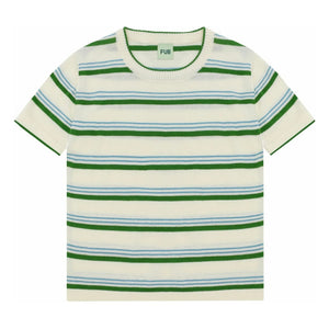 FUB – Gestreiftes T-Shirt, extrafeines Rippstrick, Bio-Baumwolle | Grün