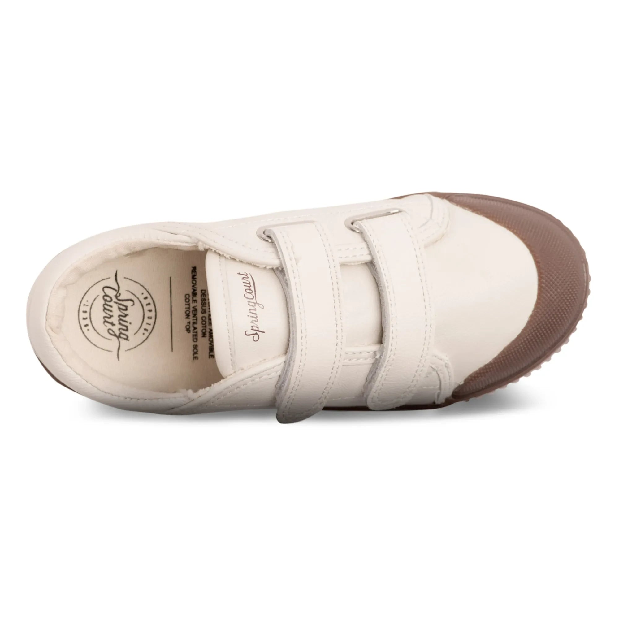 Spring Court - G2 Nappa Düşük Bilek Cırt Cırtlı Sneaker | Kırık beyaz
