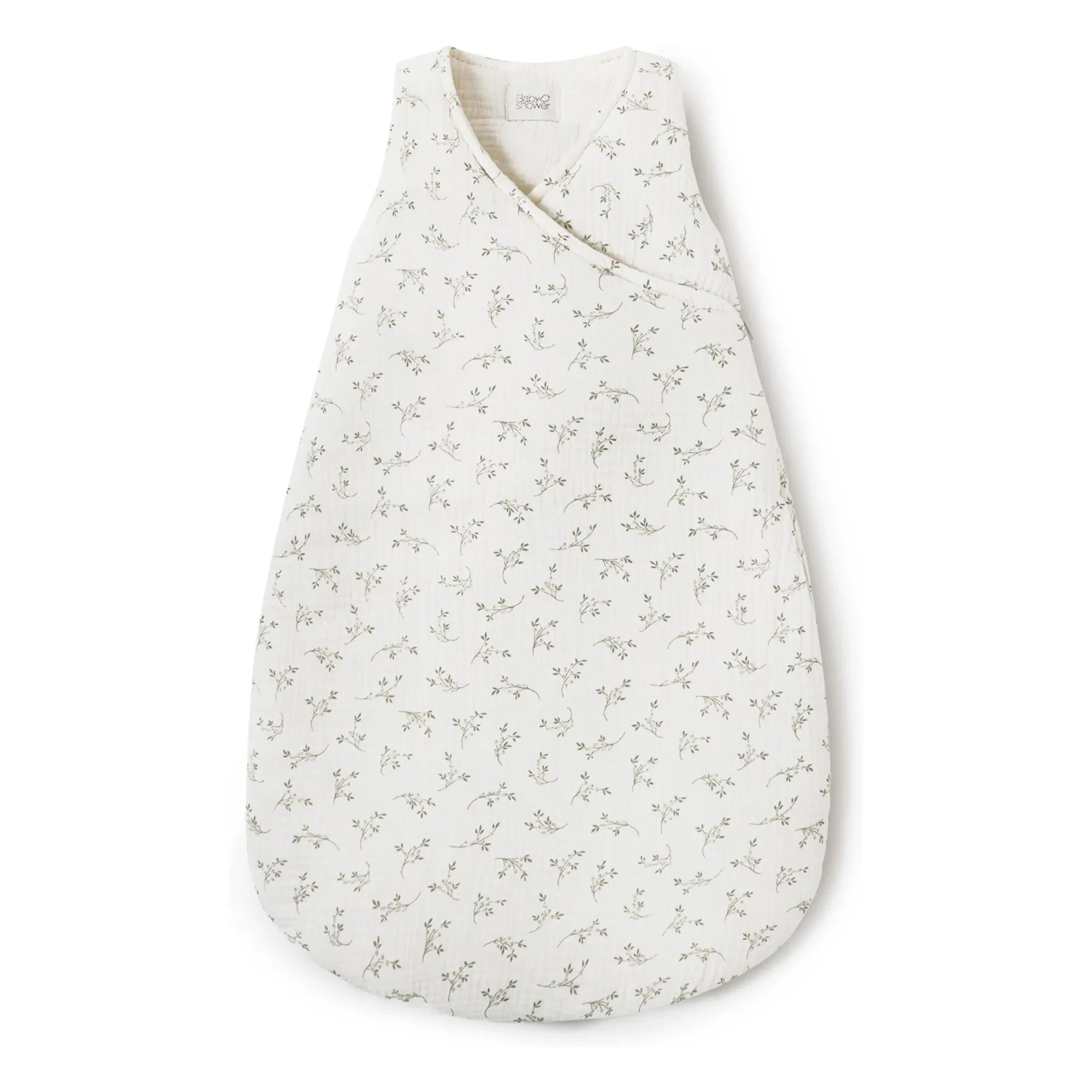 Babyshower - Oliven-Musselin-Schlafsack aus Bio-Baumwolle | Ecru
