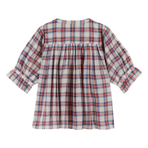 Emile et Ida - Khadi-Baumwollbluse mit Karos | Rot