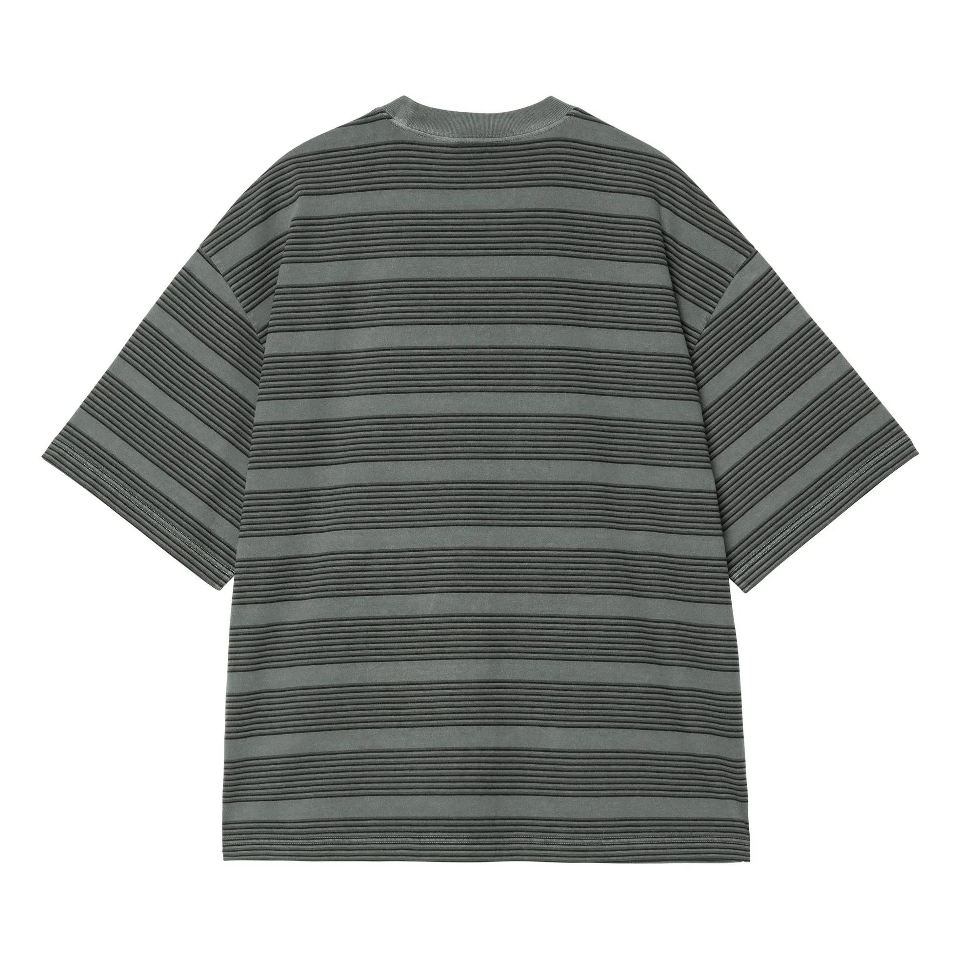 Carhartt WIP - Hanson Gestreiftes T-Shirt | Grau-grün