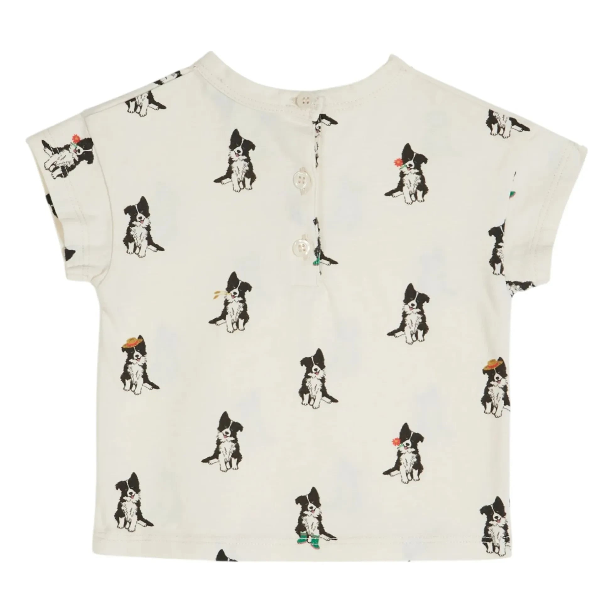 Emile et Ida - Border Collie Bio-Baumwoll-T-Shirt | Creme