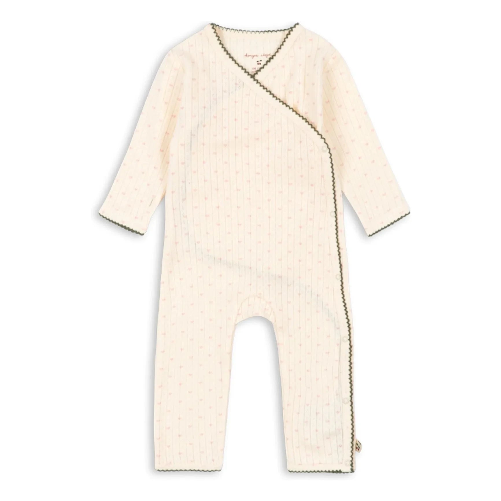 Konges Sløjd - Minnie Overall mit Herzmuster Bio-Baumwolle | Ecru