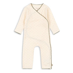 Konges Sløjd - Minnie Overall mit Herzmuster Bio-Baumwolle | Ecru