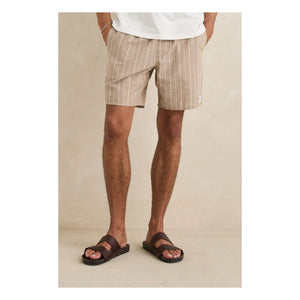 Rhythm – Gestreifte Jam Shorts | Dunkelbeige