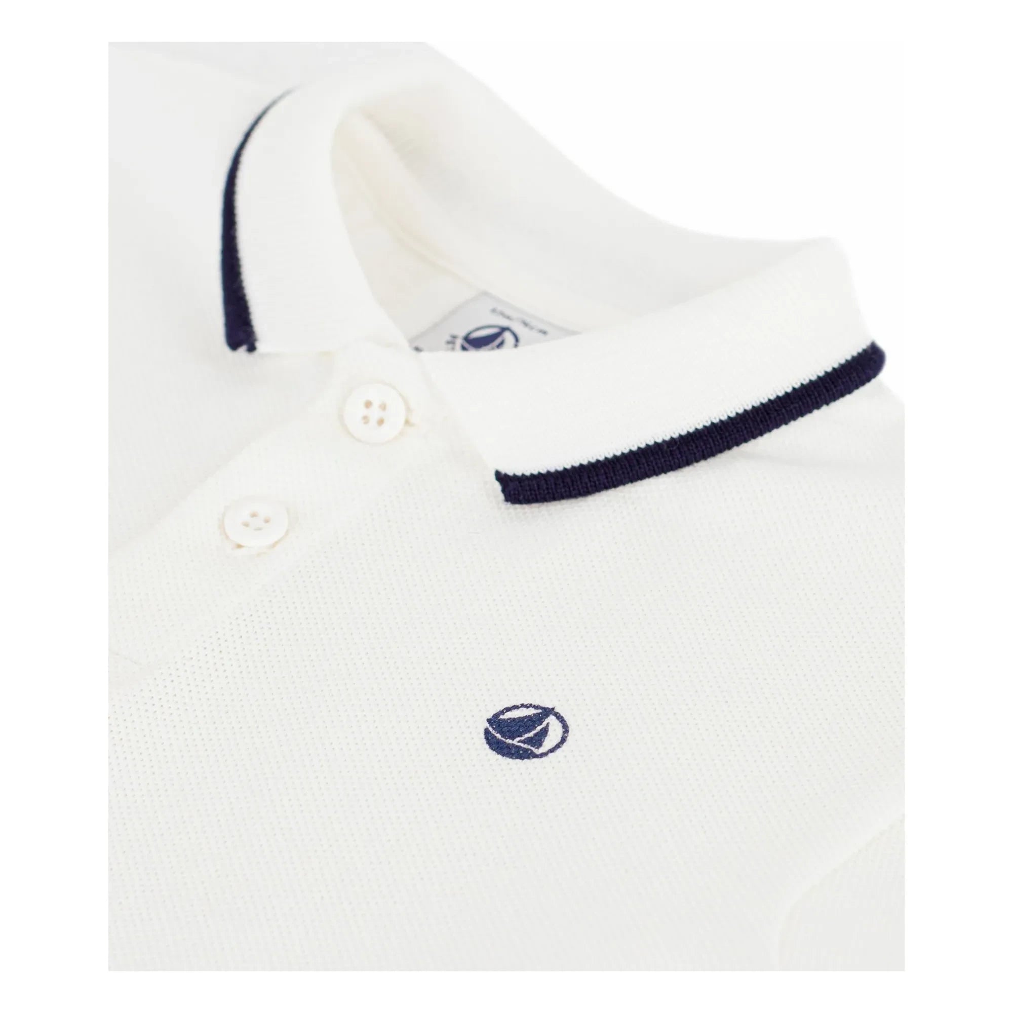 Petit Bateau - Baby-Polo-T-Shirt aus Bio-Baumwolle | Weiß