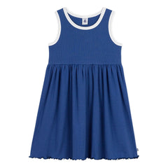 Petit Bateau – Geripptes Kleid | Dunkelblau