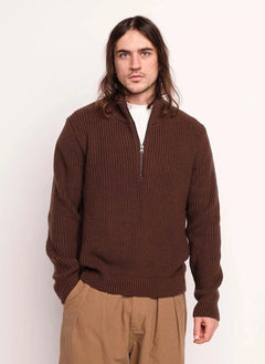Olow - Banjo Halb-Zip Pullover | Braun