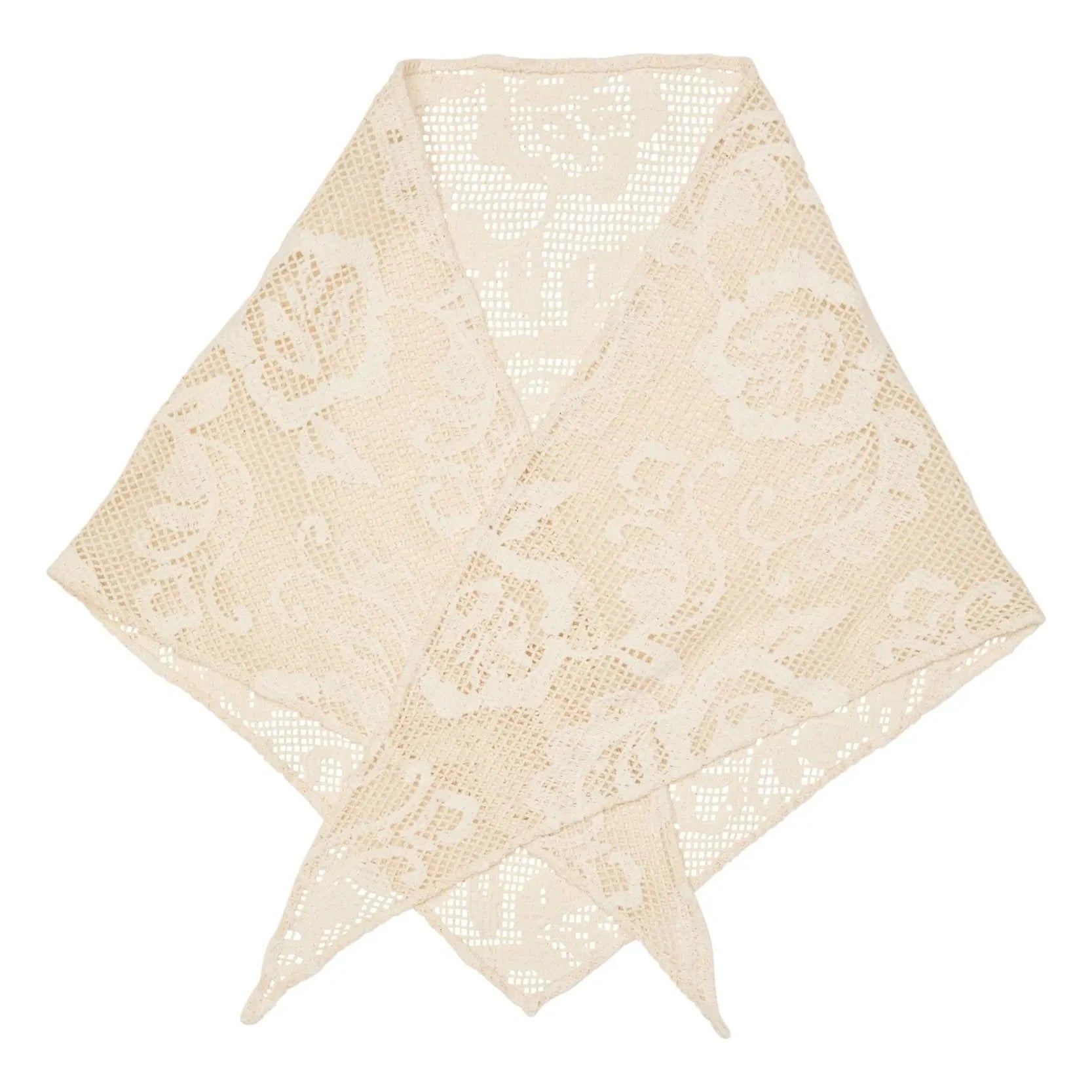 Becksöndergaard - Croflora Baumwoll-Dreieckstuch | Creme