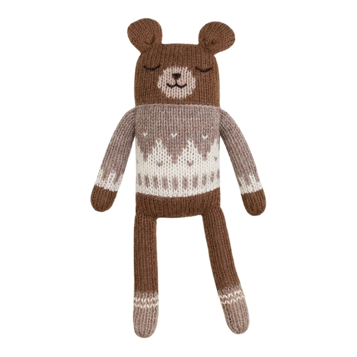 Main Sauvage - Jacquard-Pullover Teddybär | Taupebraun