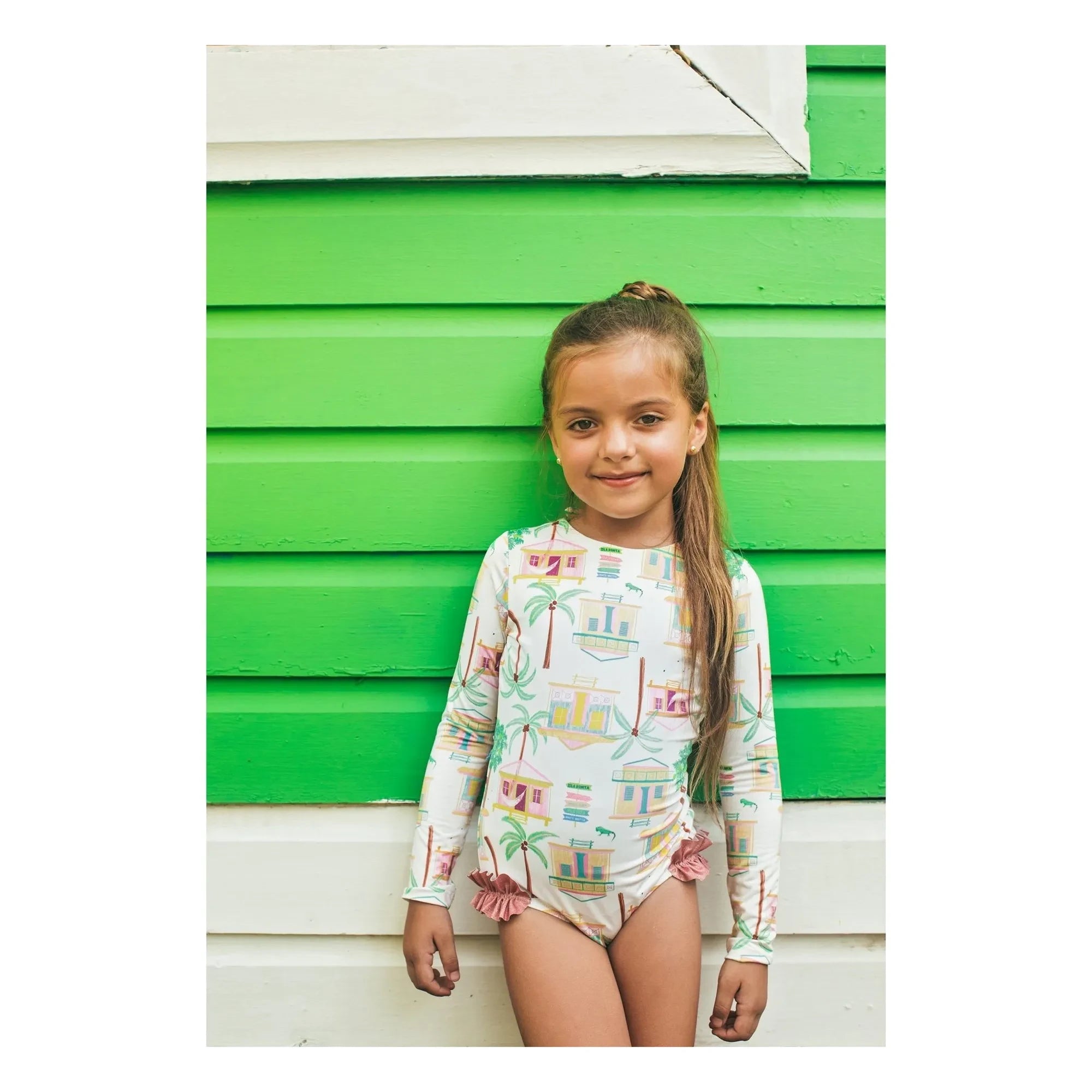Pepita & Me - Alana Island Langarm-Badeanzug | Ecru