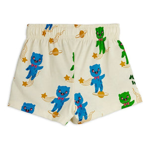 Mini Rodini – Shorts aus Bio-Baumwolle mit Aliens | Ecru