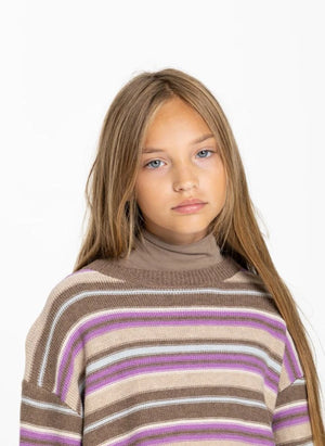 Smallable Kid - Shelly Gestreifter Wollpullover | Rosa