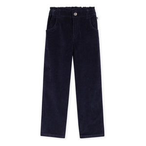 Petit Bateau - Kağıt Kese Pantolon Kadife Organik Pamuk | Lacivert