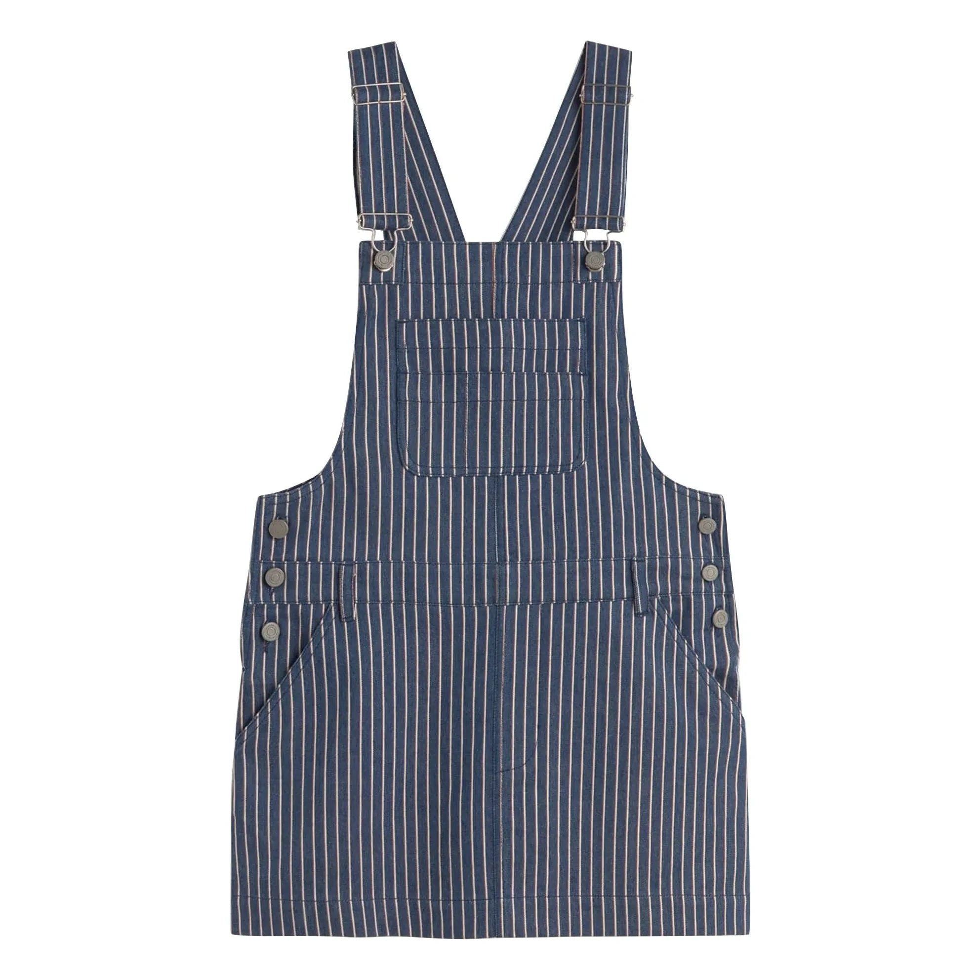 Thinking Mu - Rafaela Gestreiftes Bio-Baumwollkleid | Blau
