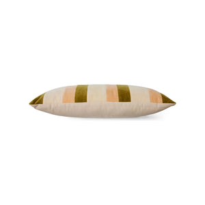 HKliving - Gestreiftes Samtkissen | Creme