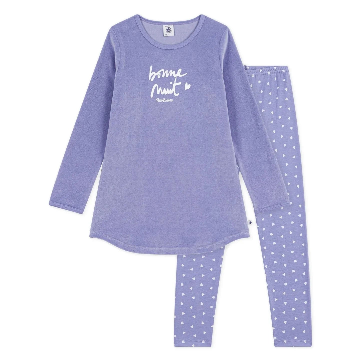 Petit Bateau - Pyjama Nachthemd Bonne Nuit Bio-Baumwolle | Lavendel