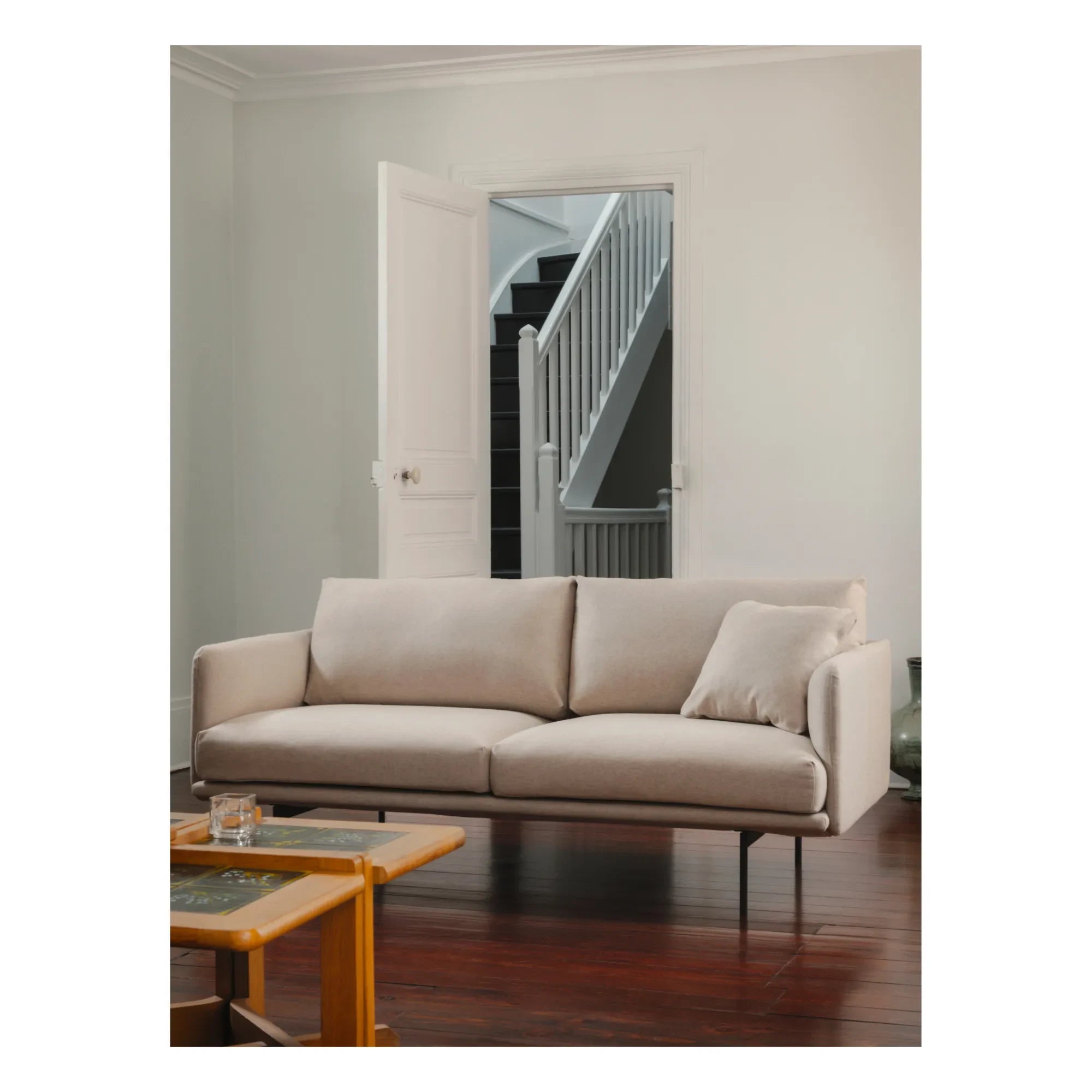 Panac Edition - Bouclé Stoff Isly 3-Sitzer Sofa - 205 cm | Gebrochenes Weiß