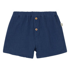 Cozmo - Dale Baumwoll-Gaze-Shorts | Marineblau