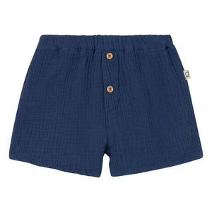 Cozmo - Dale Baumwoll-Gaze-Shorts | Marineblau