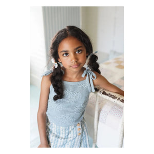 Soor Ploom - June Fleurs Bio-Baumwoll-Trägertop | Eisblau