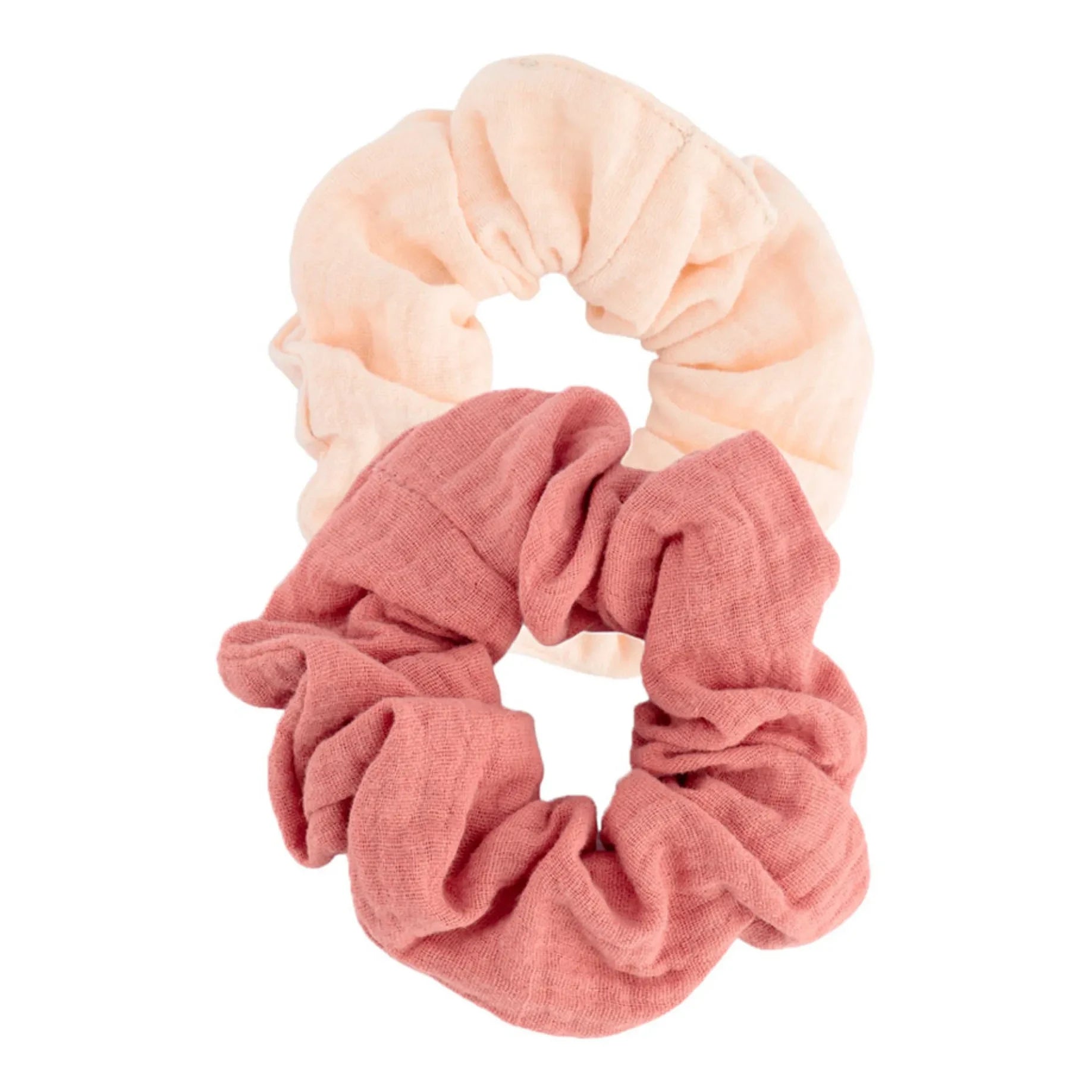 Bachca - Baumwoll-Musselin Haargummi - 2er Set | Rosa