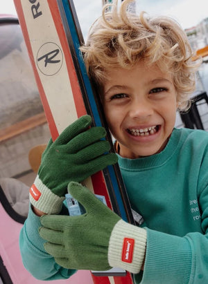 Hello Hossy - Handgefertigte Organische Baumwollhandschuhe | Grün